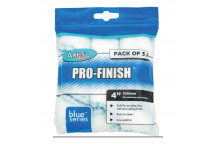 PRO-FINISH ROLLER,MEDIUM PILE(BLUE SERIES) 4\"/100MM 3 PK