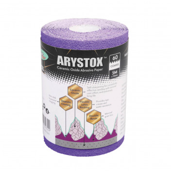ARYSTOX CERAMIC OXIDE ABRASIVE PAPER 5MX115MM GRIT 60