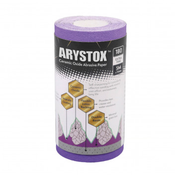 ARYSTOX CERAMIC OXIDE ABRASIVE PAPER 5MX115MM GRIT 180