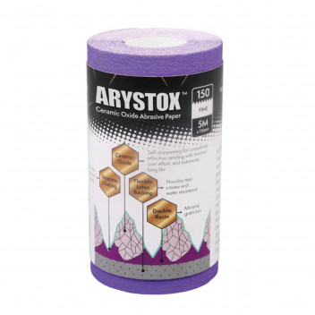 ARYSTOX CERAMIC OXIDE ABRASIVE PAPER 5MX115MM GRIT 150
